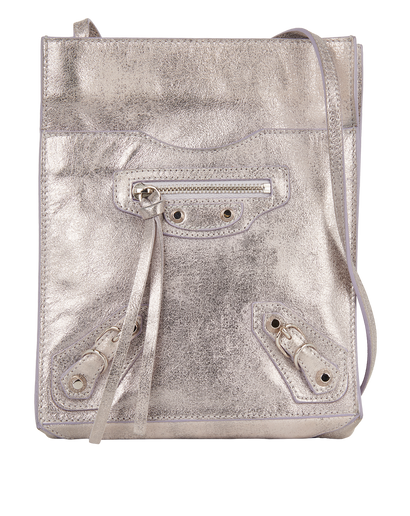 Metallic Effect Papier Crossbody Bag, front view